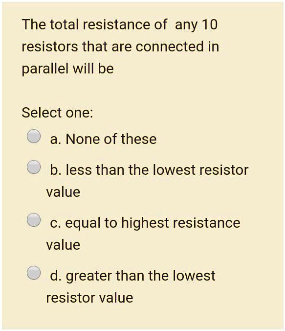 Lowest Resistor Value