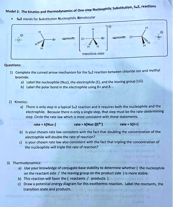 SOLVED 1) Complete the curved arrow mechanism for the SN2 reaction