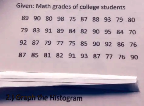 Given: Math grades of college students 89 90 80 98 75 87 88 93 79 80 79 ...