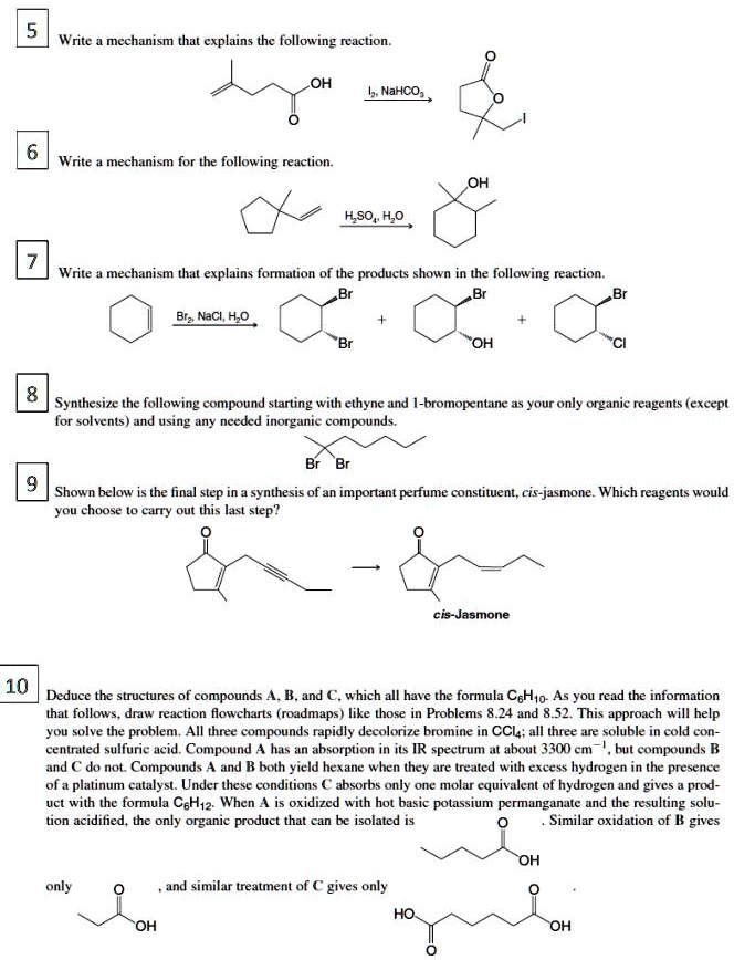 SOLVED: Write a mechanism that explains the following reaction: OH ...