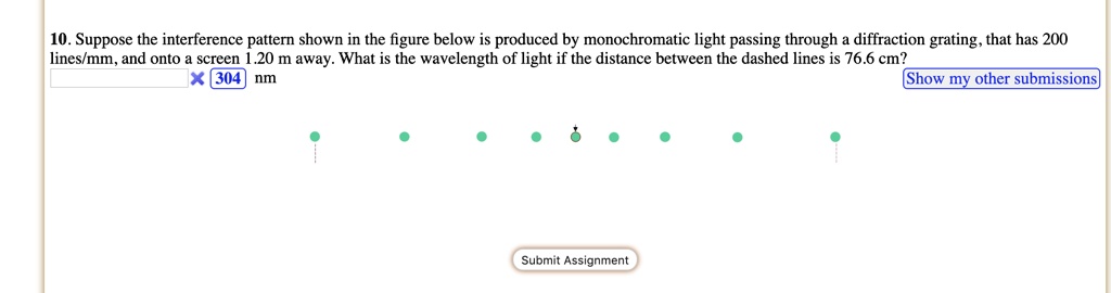 a student is investigating monochromatic light passing through a diffraction grating