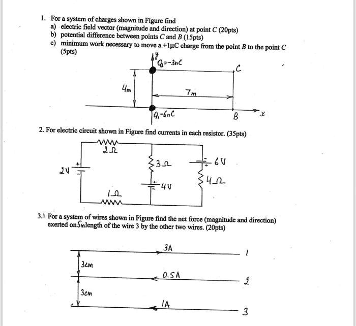 texts 1 for a system of charges shown in figure find the electric field ...
