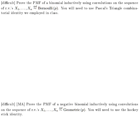 SOLVED[difficult] Prove the PMF of a binomial inductively using