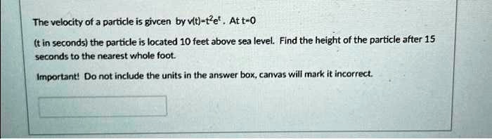 SOLVED: The velocity of a particle is given by v(t) = -t^2 + 10t. At t ...