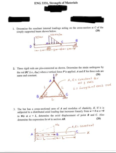 ENG 3331, Strength of Materials 1. Determine the resultant internal ...
