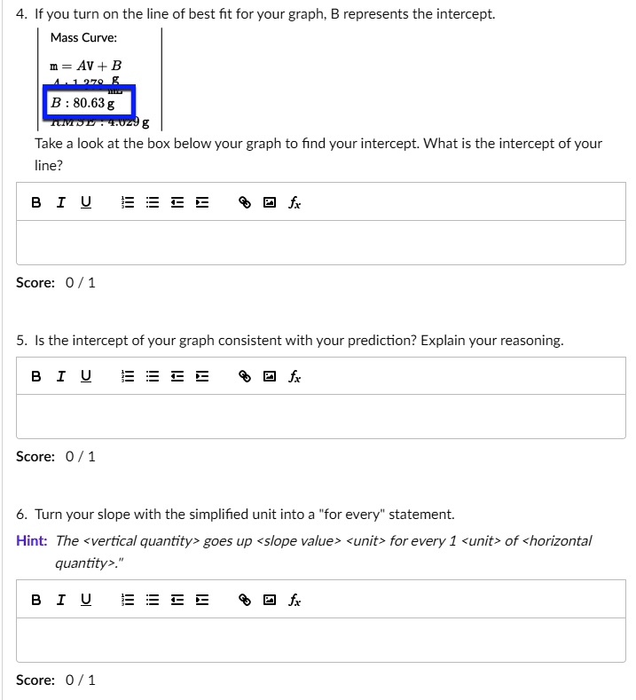 If You Turn On The Line Of Best Fit For Your Graph, B Represents The ...