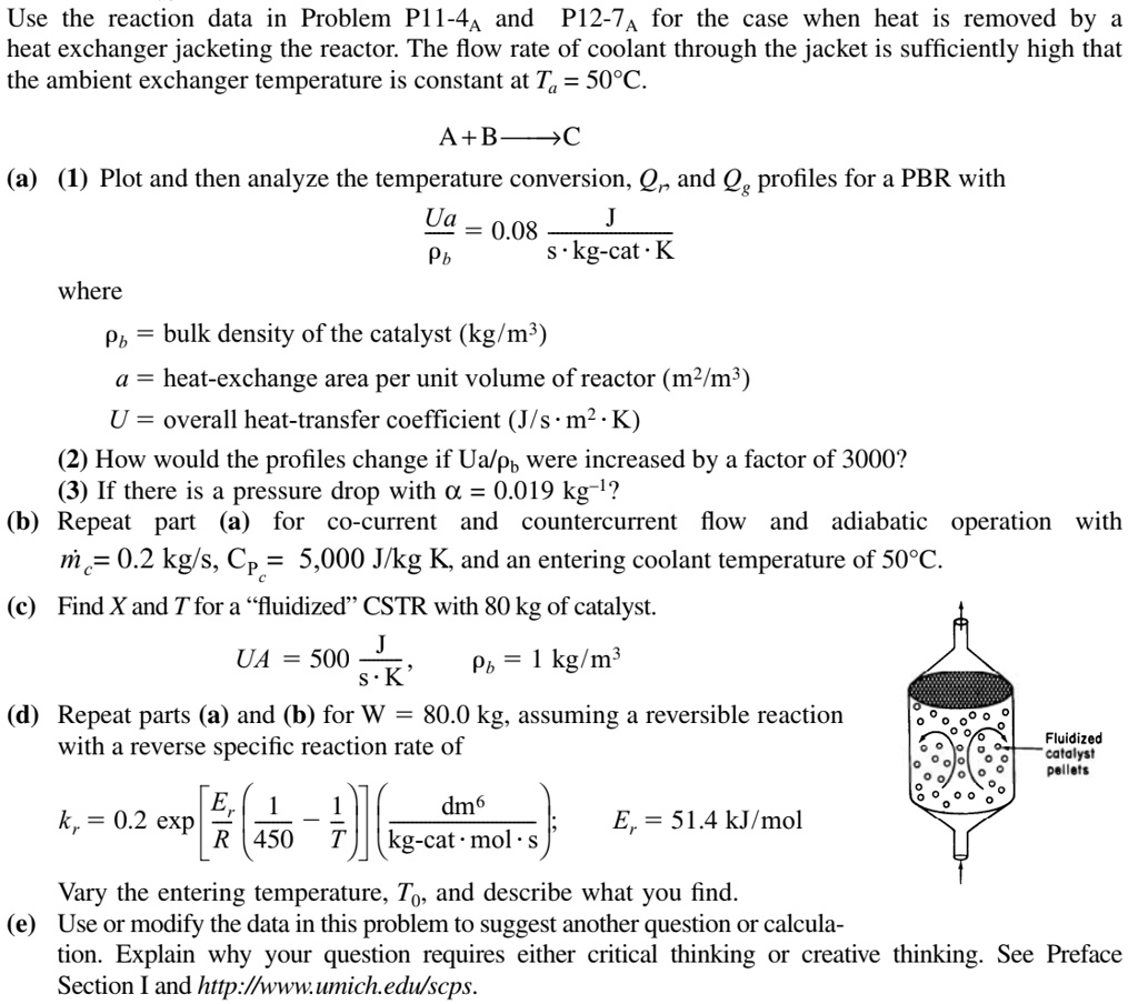SOLVED Use the reaction data in Problem Pl14a and P127a for the case