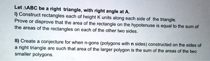 SOLVED: Let AABC be a right triangle, with right angle at A ...