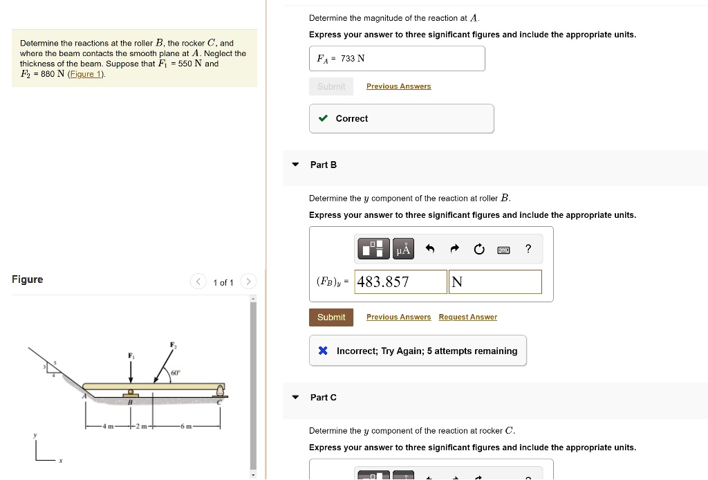 SOLVED: Please Answer Part B And C. Determine The Magnitude Of The ...