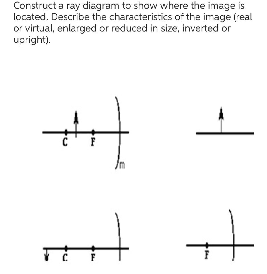 SOLVED Construct a ray diagram to show where the image is located