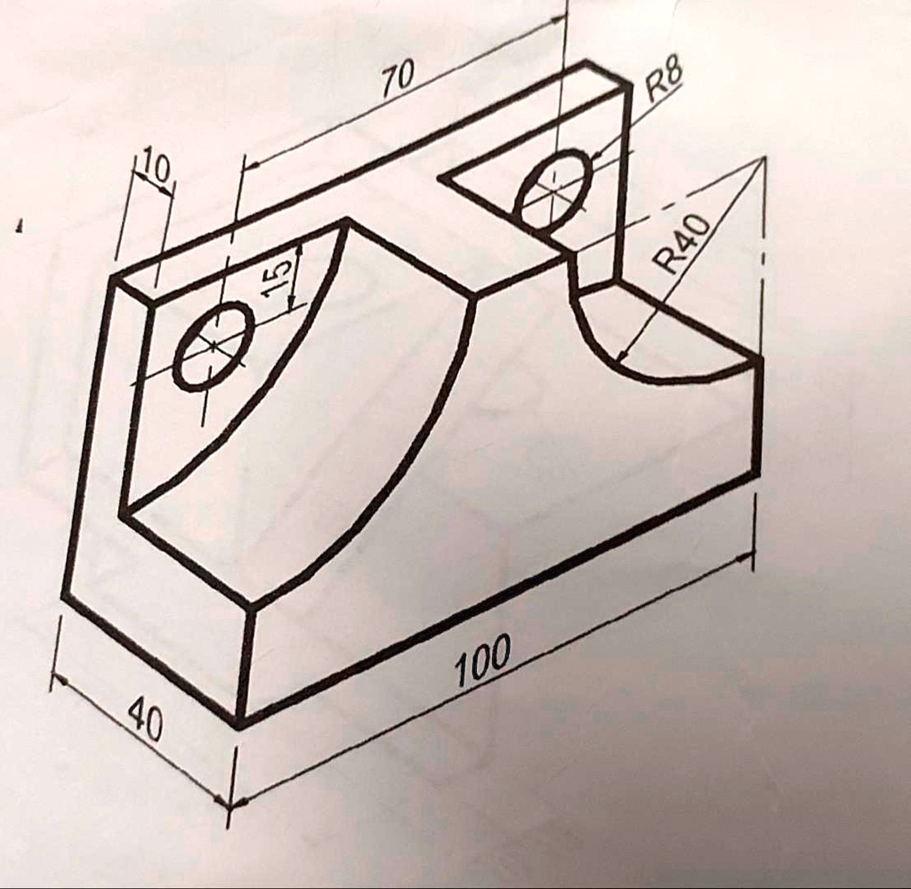 SOLVED: Front view and side view and top view and show section line by ...