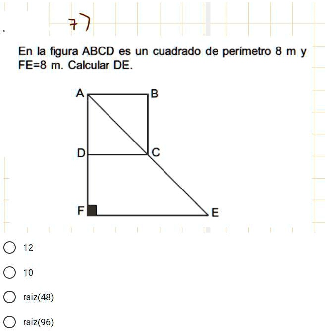 SOLVED: Alquien sabe la respuesta En la figura ABCD es un cuadrado de ...