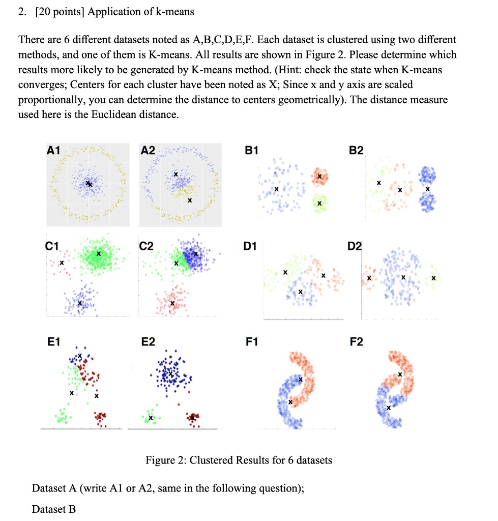 SOLVED: 2.[20 points] Application of k-means There are 6 different ...