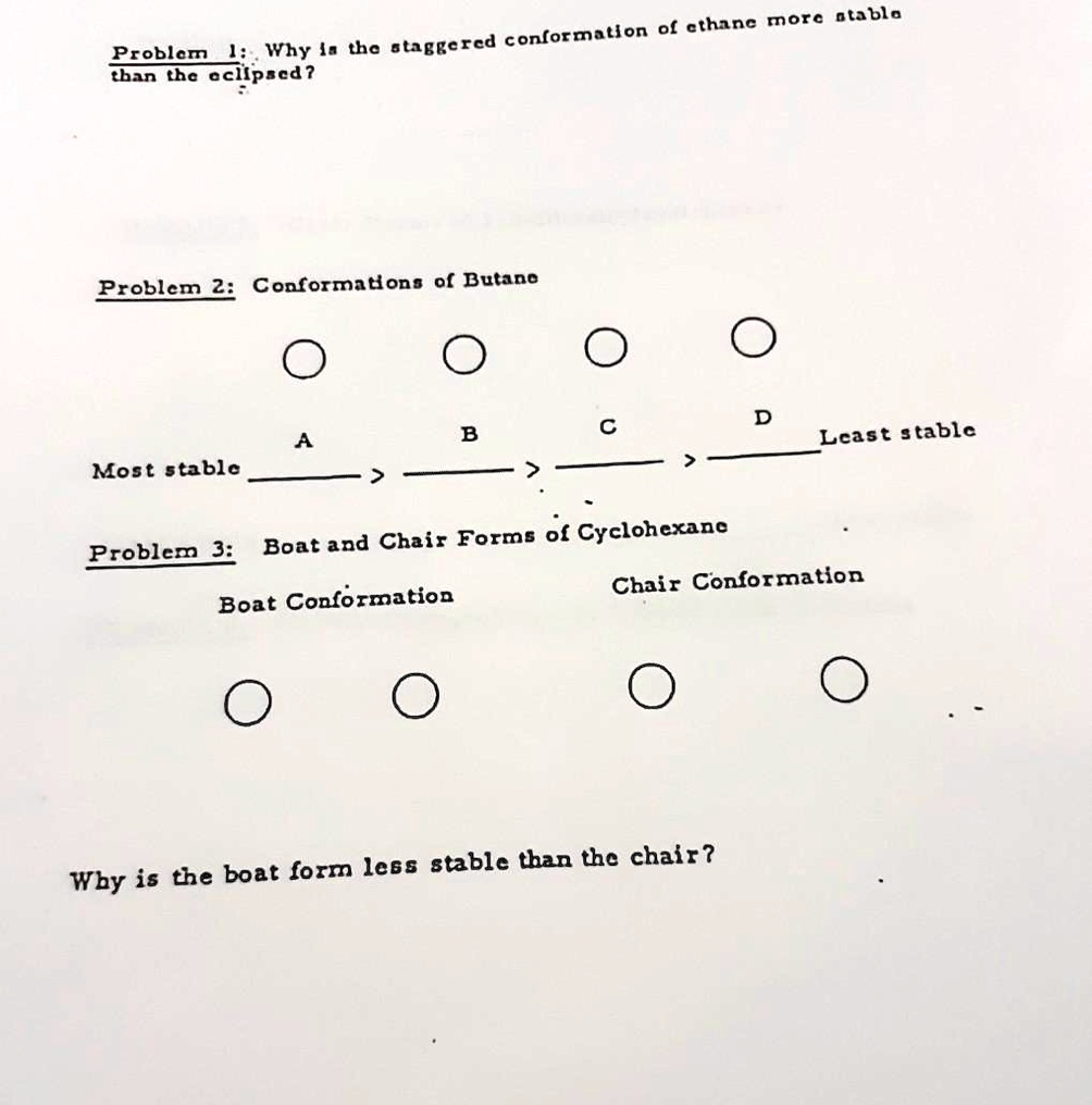 SOLVEDof cthanc morc ntabla Why the staggered conformation Preblem J