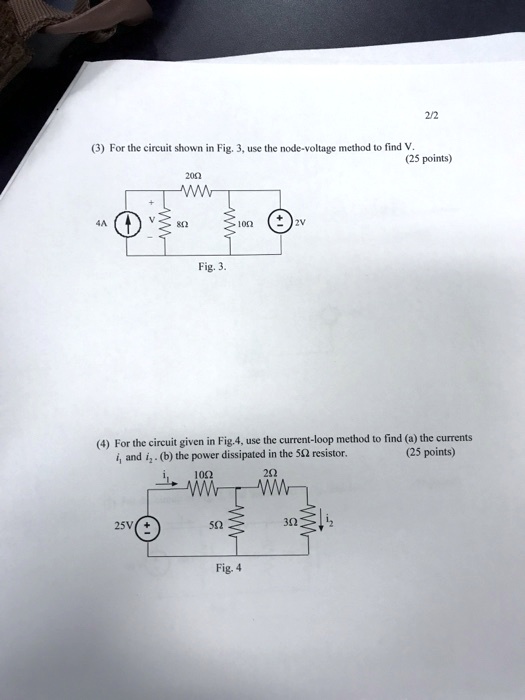 (3) For the circuit shown in Fig. 3, use the node-voltage method to ...