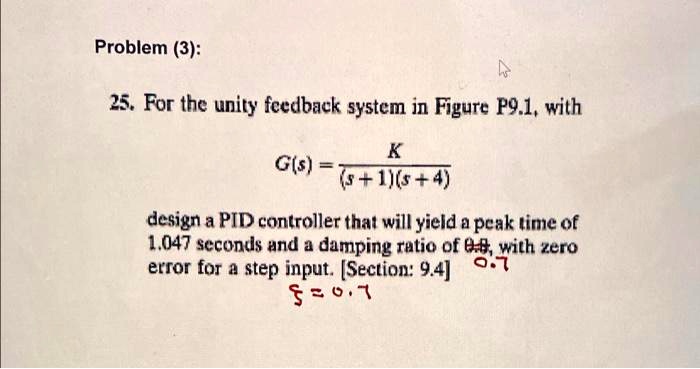 Unity Pro Pid Control SOLVED: Problem (3): For the unity feedback system in Figure P9.1, with ...