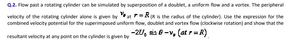 [GET ANSWER] q2 flow past a rotating cylinder can be simulated by ...