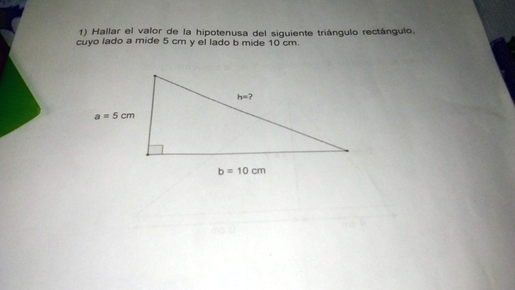 Solved Hallar El Valor De La Hipotenusa Del Siguiente Triángulo