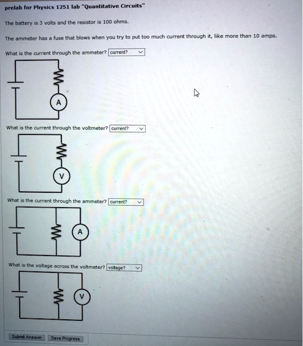 Prelab For Physics 1251 Lab "Quantitative Circuits" The Battery Is 3 