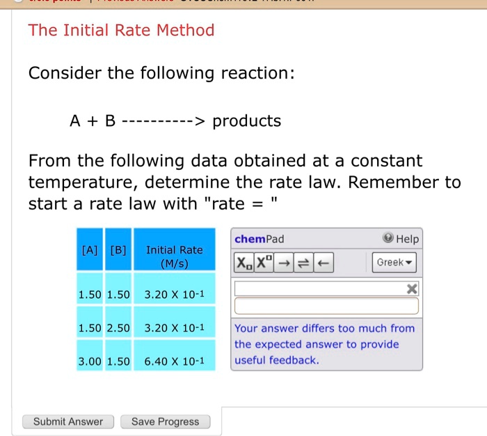 SOLVED: The Initial Rate Method Consider the following reaction: A + B ...