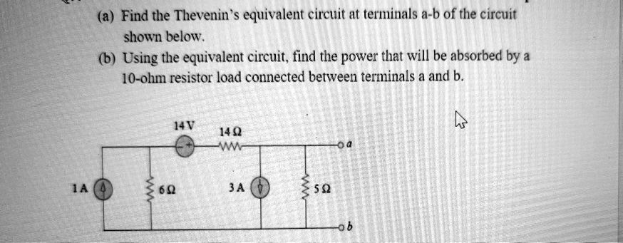 SOLVED: (a) Find The Thevenin Equivalent Circuit At Terminals A-b Of ...