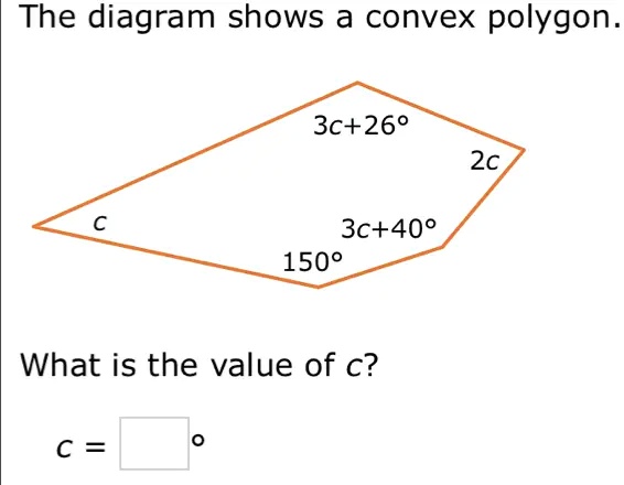 SOLVED: The diagram shows a convex polygon with sides of lengths 3c ...