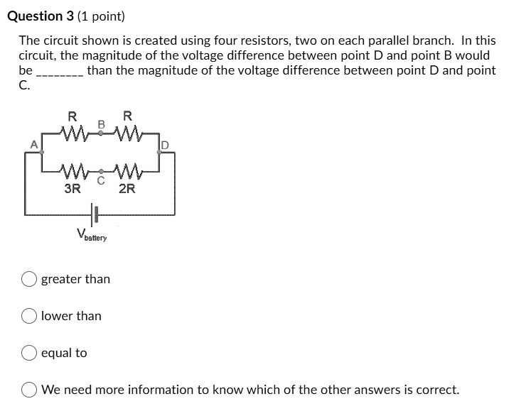 SOLVED Question 3 (1 point) The circuit shown is created using four