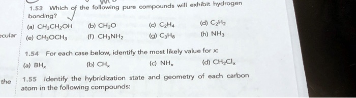 SOLVED Which of the following pure compounds will exhibit