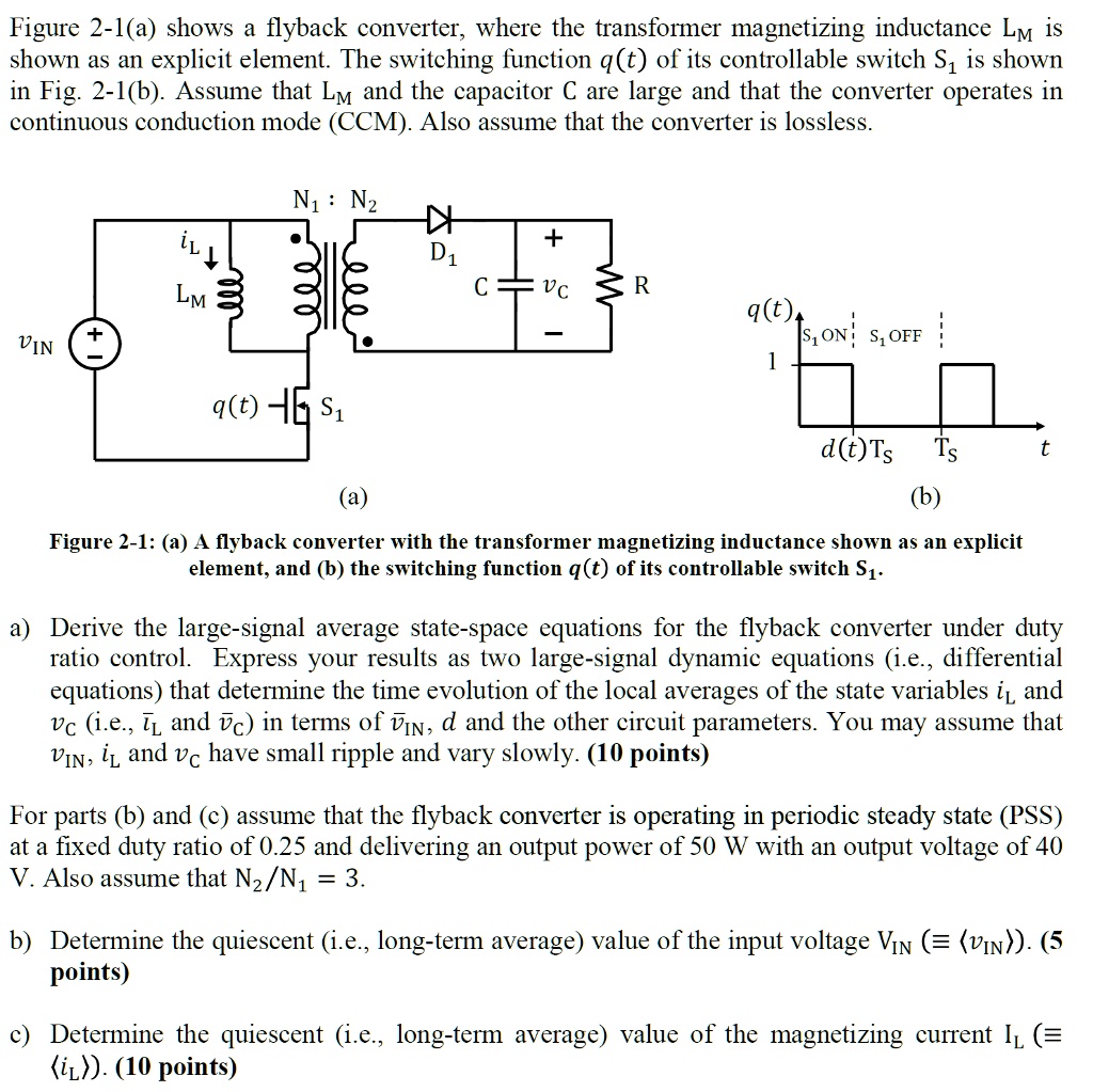 SOLVED: Figure 2-1(a) shows a flyback converter, where the transformer ...