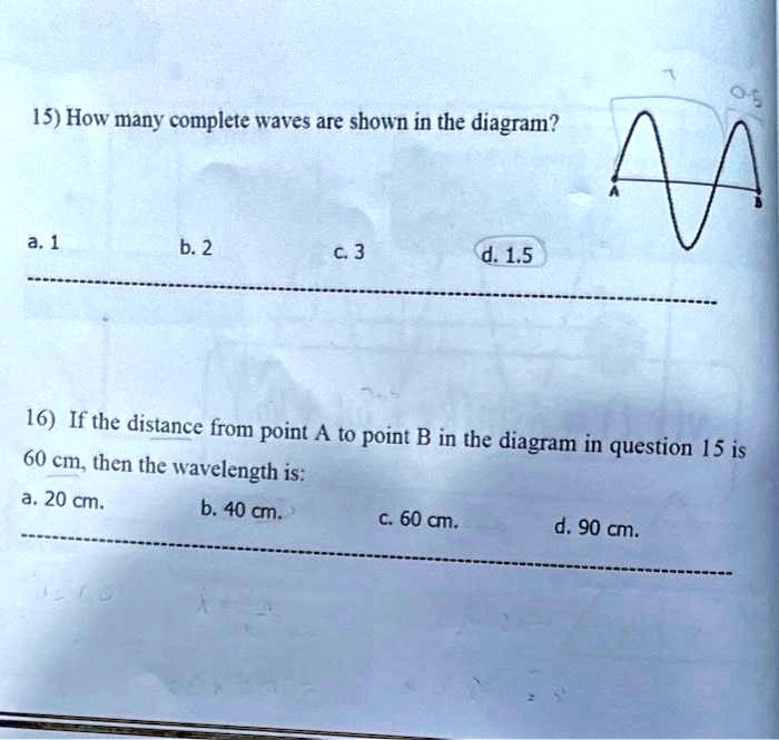 SOLVED: If the distance from point A to point B in the diagram is 60 cm ...