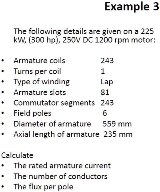 SOLVED The following details are given on a 225 kW, 300 hp, 250V DC