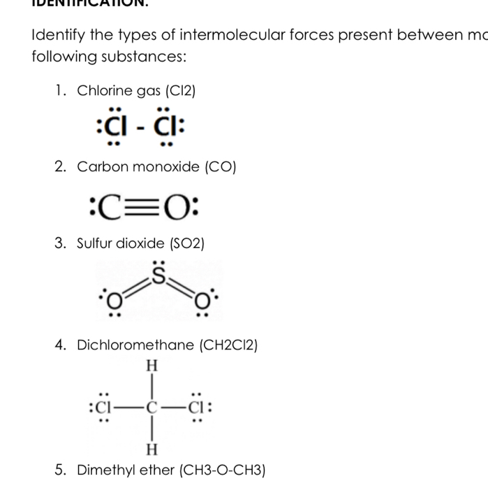 SOLVED: Identify the types of intermolecular forces present between mo ...