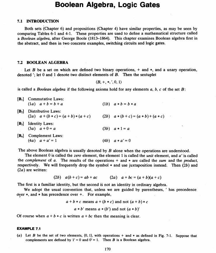 SOLVED:Boolean Algebra, Logic Gates 7.1 INTRODUCTION Both sets (Chapter ...