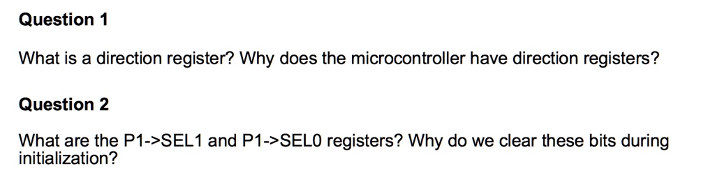 Register Direction Images SOLVED: What is a direction register? Why does the microcontroller have ...