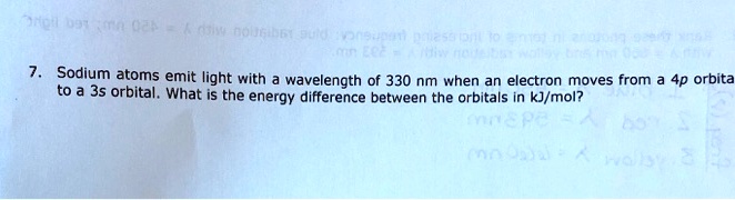 SOLVED: Sodium atoms emit light with wavelength of 330 nm when an ...