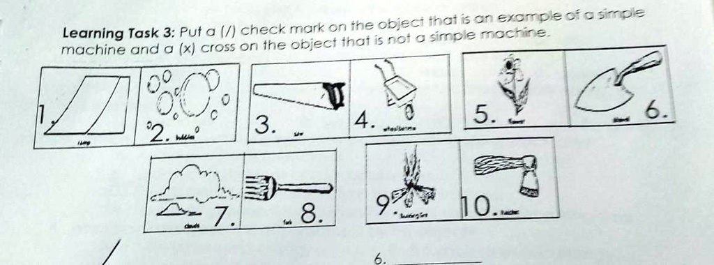 Learning Task 3: Put a (✓) check mark on the object that is an ...