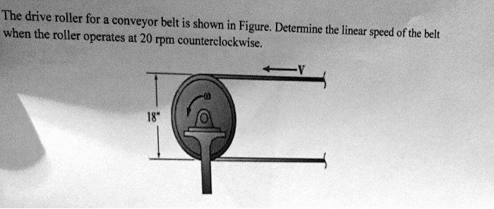 Linear Speed From Rpm SOLVED: The drive roller for a conveyor belt is shown in Figure ...