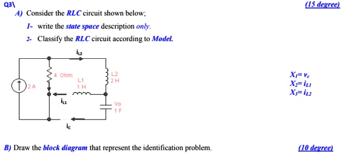 [GET ANSWER] Q3A) Consider the RLC circuit shown below; 1- write the ...