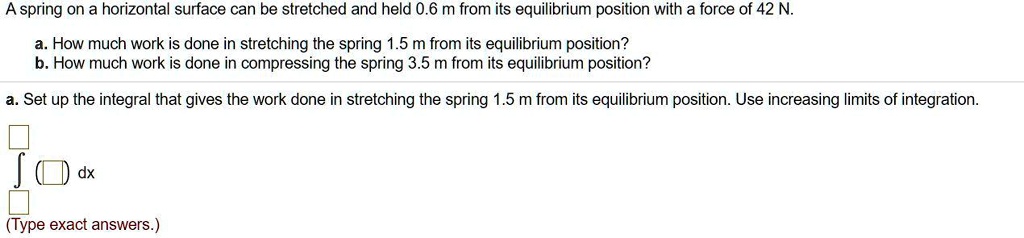 SOLVED A spring on a horizontal surface can be stretched and held