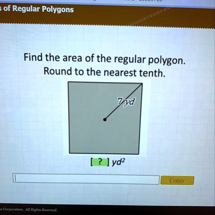 find the area of each regular polygon round to the nearest tenth