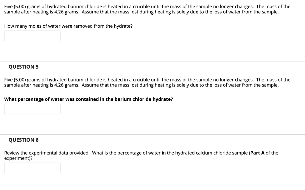 hydrated barium chloride formula