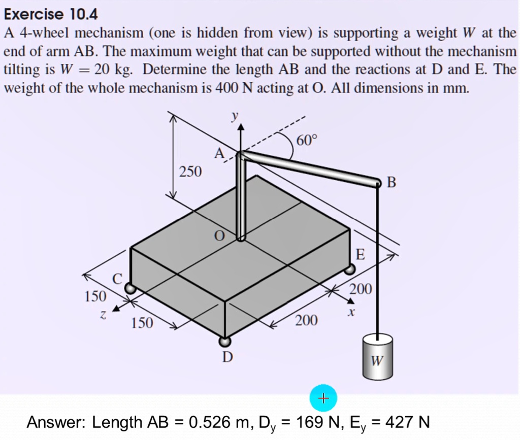 SOLVED Exercise 10.4 A 4wheel mechanism (one is hidden from view) is
