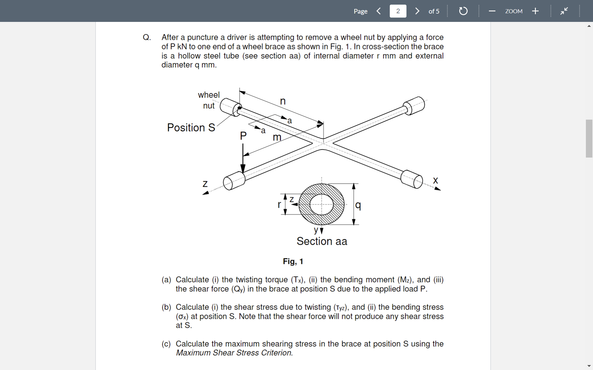SOLVED Q. After a puncture a driver is attempting to remove a wheel
