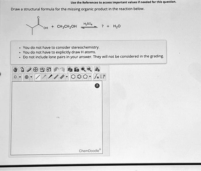 SOLVED: Draw a structural formula for the missing organic product in ...