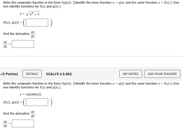 SOLVED Write The Composite Function In The Form F g x Identify The 