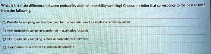 what is the main difference between probability and non probability ...