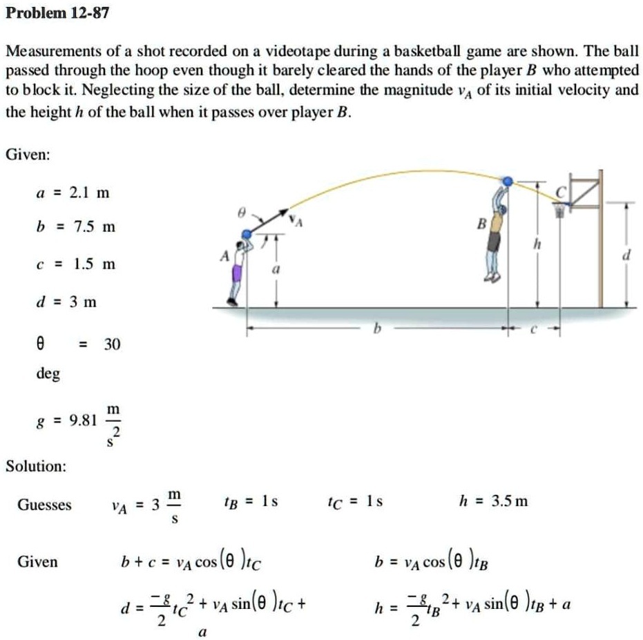 SOLVED Problem 1287 Measurements of a shot recorded on a videotape