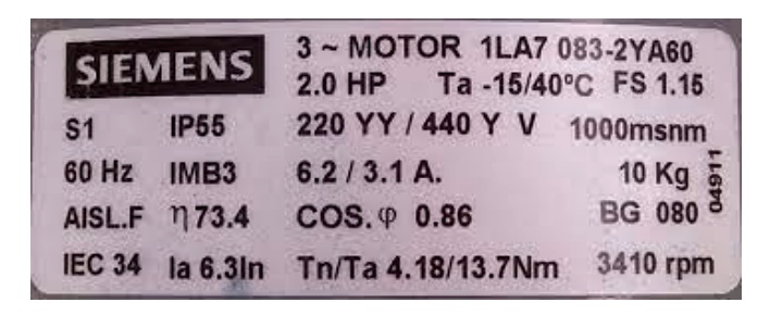 SOLVED: The nameplate data of a three-phase induction motor to be ...