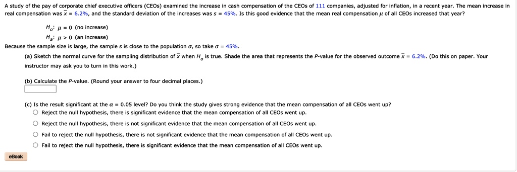 study pay corporate chief executive afficers ceos examined the increase cash compensation the ceos of 111 companies adjusted for inflation recent year the mean incredse compensation and the 56645