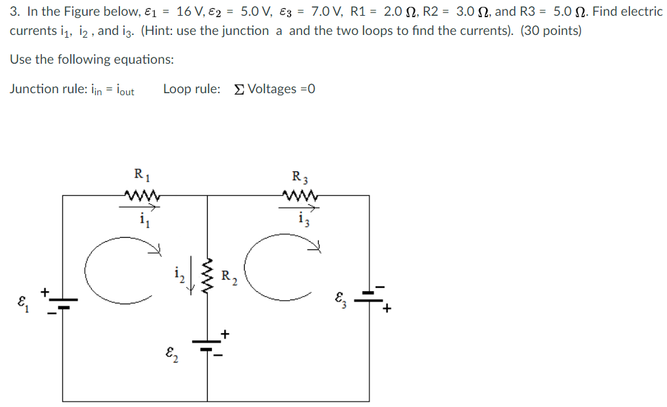 In the Figure below, Find electric currents i1, i2 ,… SolvedLib